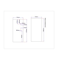 Dušo kabinos galinis stiklas 710x1570 juodas 