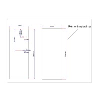 Shower enclosure rear glass 710x1870 black