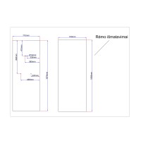 Dušo kabinos galinis stiklas 710x1870 juodas 