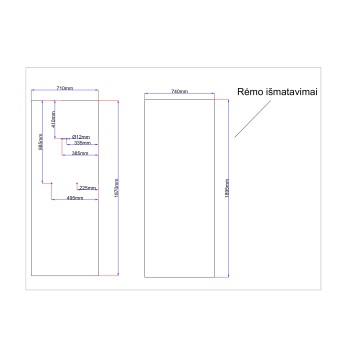 Shower enclosure rear glass 710x1870 black Shower enclosure rear glass 710x1870 black