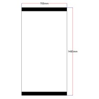 Shower enclosure side glass straight 765x1478 grey