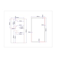 Shower enclosure rear glass 845x1560 black 