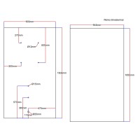 Shower enclosure rear glass 903x1604 black