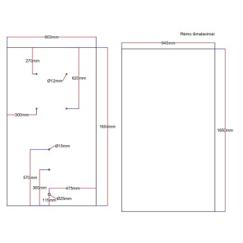 Shower enclosure rear glass 903x1604 black Shower enclosure rear glass 903x1604 black