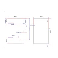 Shower enclosure rear glass 905x1595 black pearl