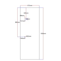 Shower enclosure rear window 573x1559 mm black TM-885 I