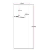 Shower enclosure rear window 573x1559 mm black TM-885 II