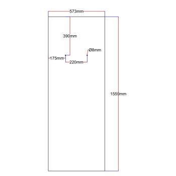 Shower enclosure rear window 573x1559 mm black TM-885 II Shower enclosure rear window 573x1559 mm black TM-885 II