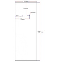 Shower rear window black mirror 530x1826 mm 5.33