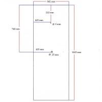 Shower rear window black mirror 841x1825 mm 5.32