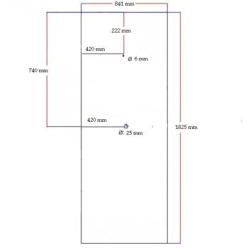 Shower rear window black mirror 841x1825 mm 5.32