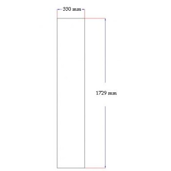 Dušo kabinos šoninis stiklas tiesus 330x1729 mm dekoras 3.142