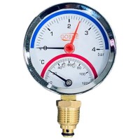 Thermomanometer vertical 80mm 1-6 bar