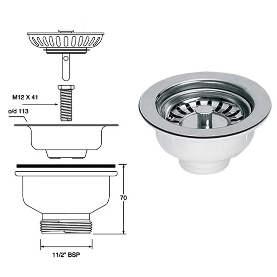 Galvutė K. Mc 1 1/2x113mm BSW50P