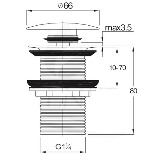 Galva S.B. praustuvo sifono CLICK-CLACK be persipylimo chromuota