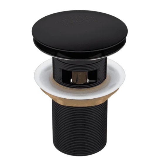 Izlietnes sifons CLICK-CLACK ar pārplūdes cauruli, melns