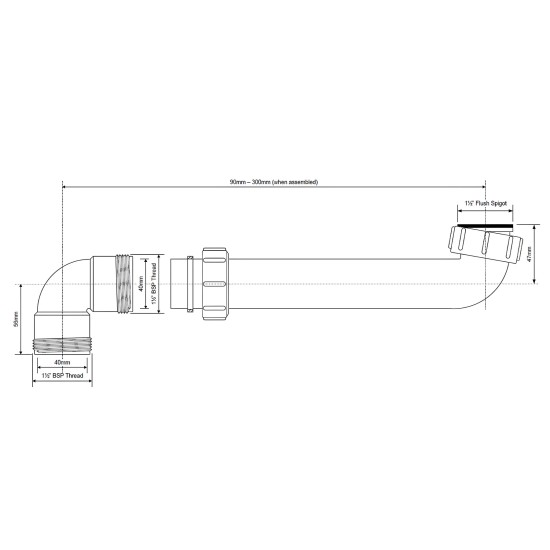Prailgintojas K.Mc su 2 alkūn. 6/4HC13 MCHC13-40