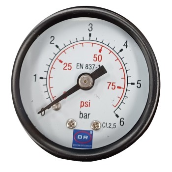 Manometras S. 6bar d40 gulsčias Manometras S. 6bar d40 gulsčias