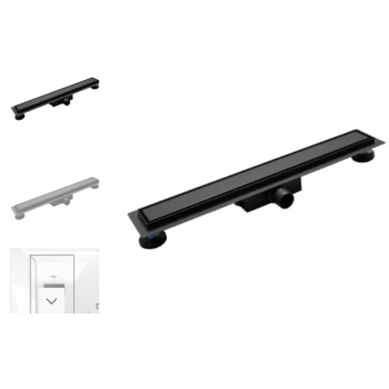 Komplektas S. dušo latako Duplex Black 800mm Next-V/T juodas Komplektas S. dušo latako Duplex Black 800mm Next-V/T juodas