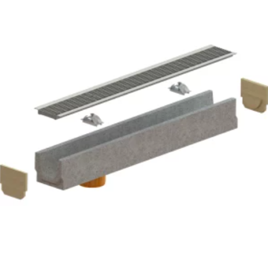 Kanalas K.LK beton. DN110antvam.cinkuotos grotelės A15klasė