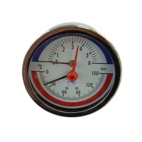 Termomanometras S. 1/2 d80 0-150C/0-6