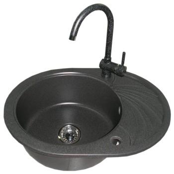 Komplektas plautuvės ir maišytuvo LANA juodas 1B1/2D+BQ303 Komplektas plautuvės ir maišytuvo LANA juodas 1B1/2D+BQ303