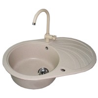 Komplektas plautuvės ir maišytuvo LANA smėlio 1B1D+BQ303