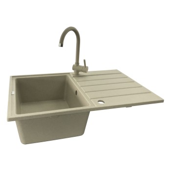 Komplektas plautuvė+maišytuvas MARGARITA 1B1D+BQ 303 smėlio Komplektas plautuvė+maišytuvas MARGARITA 1B1D+BQ 303 smėlio