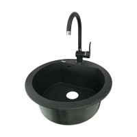 Set sink + faucet SANNA + MADERA 303 (black)