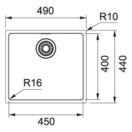 Plautuvė MRX110-45 užk. v. montuojama iš apačios