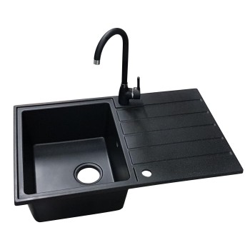 Washbasin set + mixer MARGARITA 1B1D + BQ 303 black Washbasin set + mixer MARGARITA 1B1D + BQ 303 black