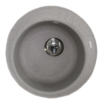 Granitinė plautuvė ROUND 2 grey spot su sifonu Granitinė plautuvė ROUND 2 grey spot su sifonu