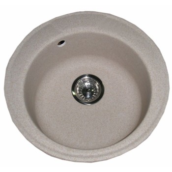 Granitinė plautuvė ROUND 2 sand SU SIFONU Granitinė plautuvė ROUND 2 sand SU SIFONU