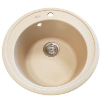 Granitinė plautuvė ROUND 2 wheat SU SIFONU