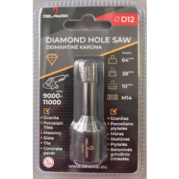 Karūna deimantinė DELAWAR M14 D12mm