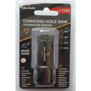 Karūna deimantinė DELAWAR M14 D25mm