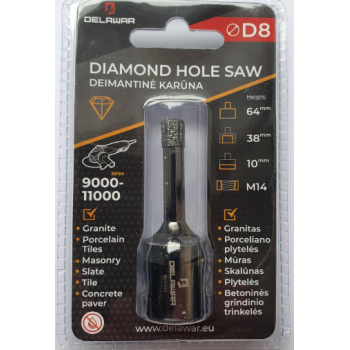 Karūna deimantinė DELAWAR M14 D8mm