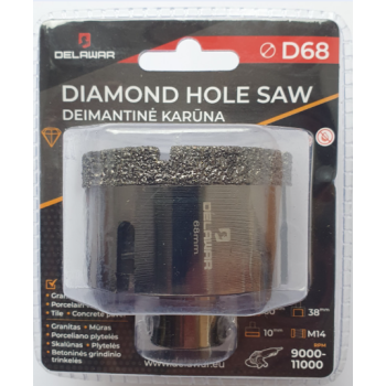 Karūna deimantinė Delawar M14 D68mm