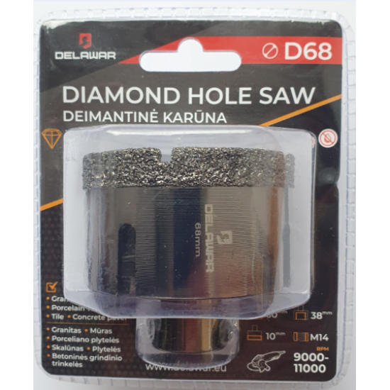 Karūna deimantinė Delawar M14 D68mm