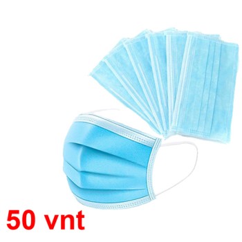 Akcija! Vienkartinė apsauginė veido kaukė 3PLY (3 sluoksnių) 50 vnt Akcija! Vienkartinė apsauginė veido kaukė 3PLY (3 sluoksnių) 50 vnt