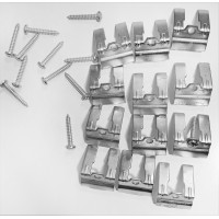 Laikikliai nerūdijančio plieno plautuvei kompl. 12 vnt.