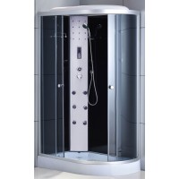 Massage shower cabin R8407 left grey/black