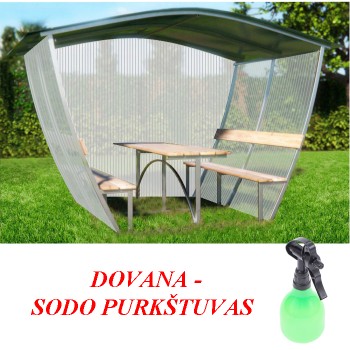 Akcija! Pavėsinė Nevada 3m (uždengtas stogas, šonai ir galas) DOVANA Sodo purkštuvas Akcija! Pavėsinė Nevada 3m (uždengtas stogas, šonai ir galas) DOVANA Sodo purkštuvas
