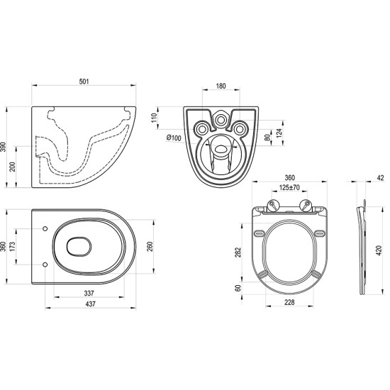 Klozetas WC Ravak AquaSpin Chrome set