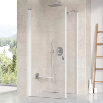 The wall does not move. Transparent CPS-100 satin + glass