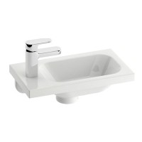 Умывальник CHROME 400 L маленький белый с отверстием под смеситель