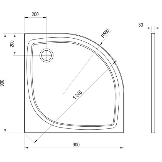 Padėklas ELIPSO PRO-90 R550 Flat baltas