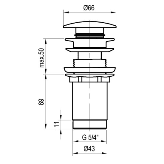 Galvutė sifono ClickClack balta matinė
