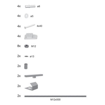Priekšējā paneļa stiprinājums ir universāls Priekšējā paneļa stiprinājums ir universāls