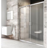 Dušo durys BLDP4-150 balta+stiklas Grape